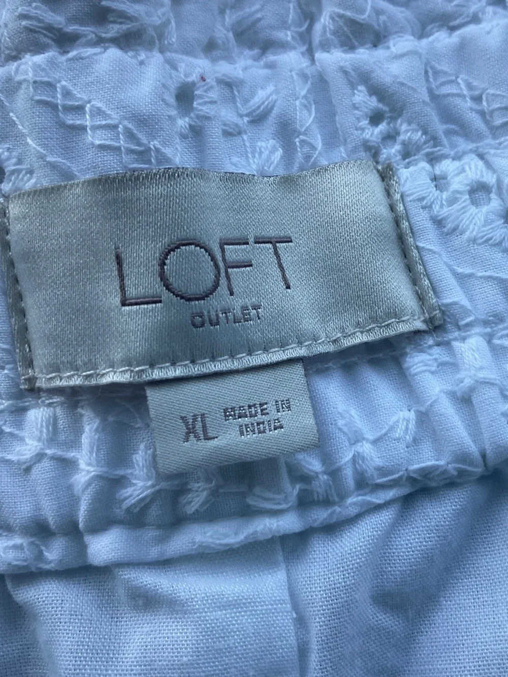 Loft White Eyelet Shorts with Drawstring XL